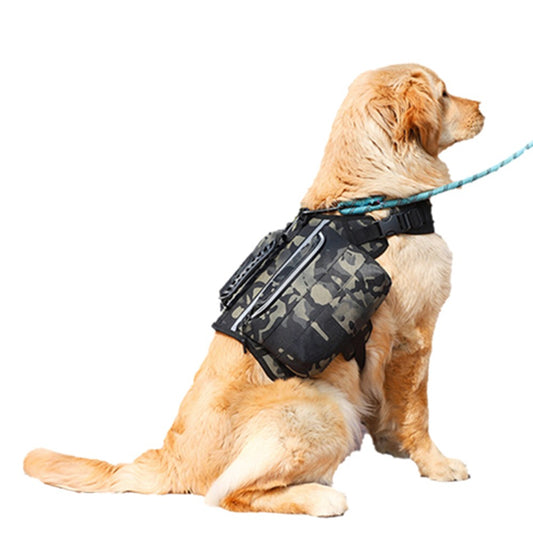 Dog Saddle Bags Camping Dog Backpack Adjustable Dog Hiking Pack with Reflective Strip Green
