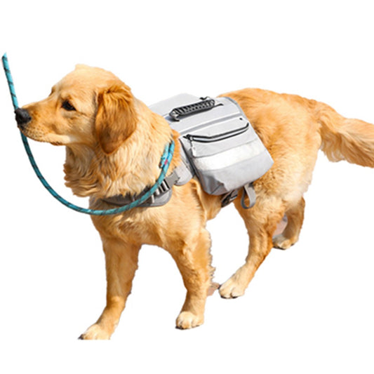 Dog Saddle Bags Camping Dog Backpack Adjustable Dog Hiking Pack with Reflective Strip Grey