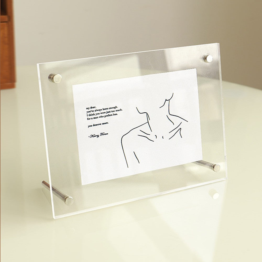 2Pcs 32.7x24cm Acrylic Picture Frames Clear Photo Display Frames Double Panel Frames Desktop Decor