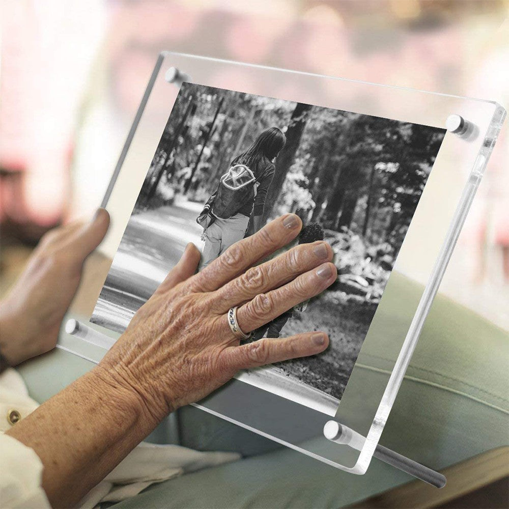 2Pcs 32.7x24cm Acrylic Picture Frames Clear Photo Display Frames Double Panel Frames Desktop Decor