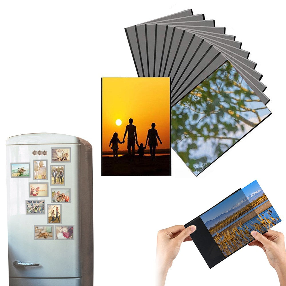 12Pcs Magnetic Photo Frame for Refrigerator Black Magnetic Picture Holder Fridge Picture Frame