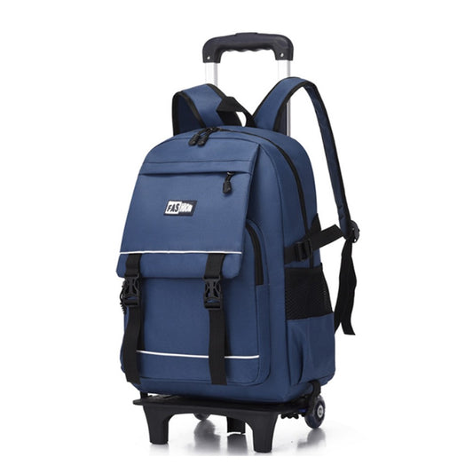 Adult Rolling Backpack with 2 Wheels Wheeled Travel Luggage Backpack Trolley Backpack Blue