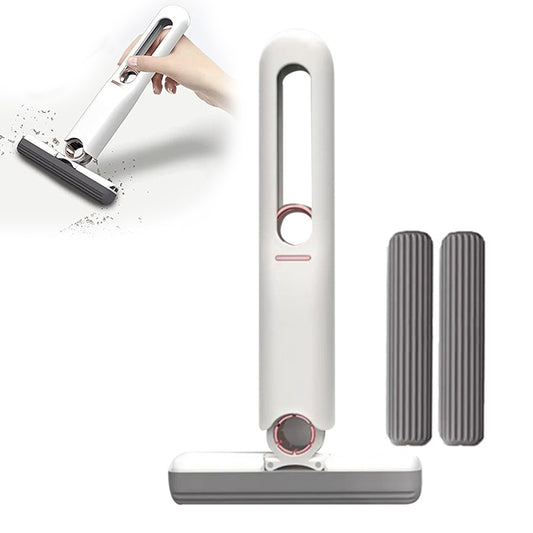 Self-Squeeze Mini Mop Portable Desktop Glass Cleaning Mop with 2 Replacement Heads