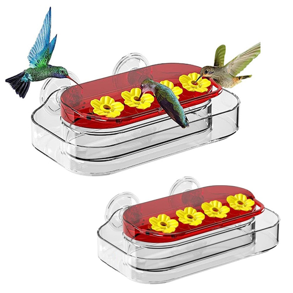 2 X Window Hummingbird Waterer with Suction Cup Plastic Bird Watching Waterer