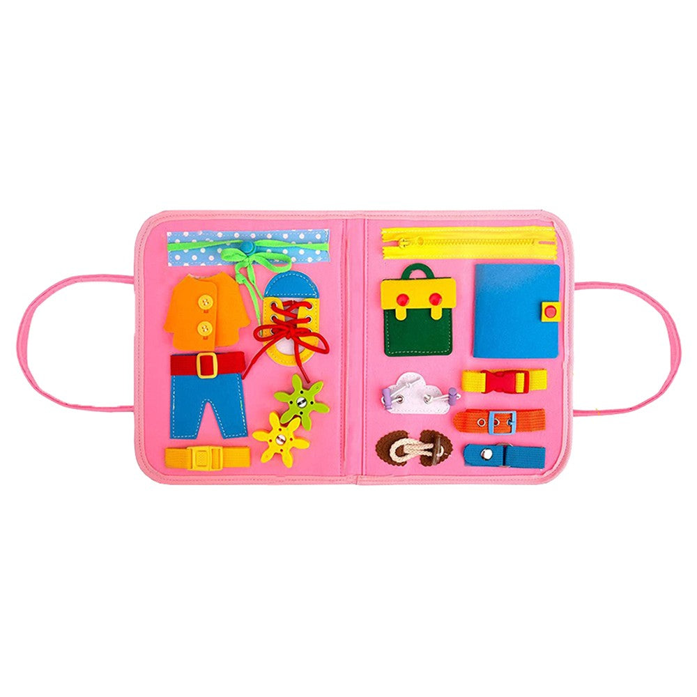 Montessori Busy Board Toy Felt Toddler Travel Educational Toy Pink Mermaid Style