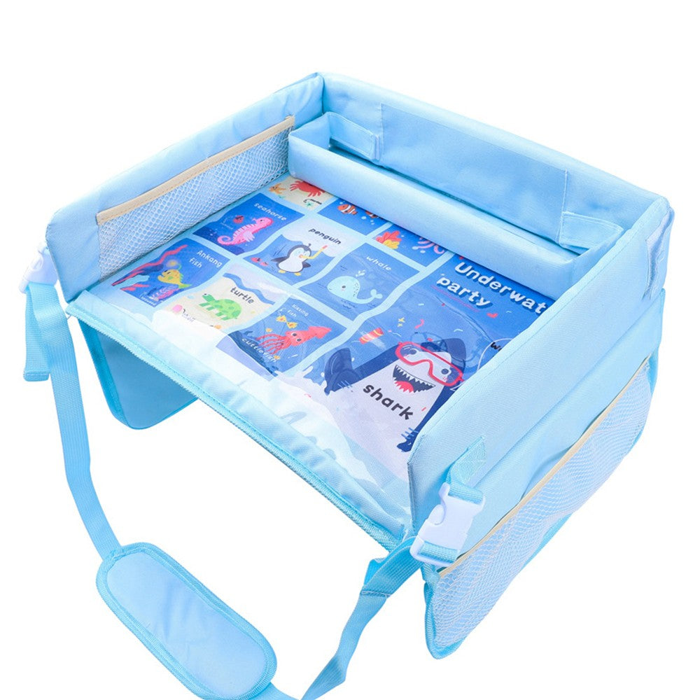 Portable Kids Travel Lap Tray Car Seat Tray Toddler Car Activities Tray Ocean Style