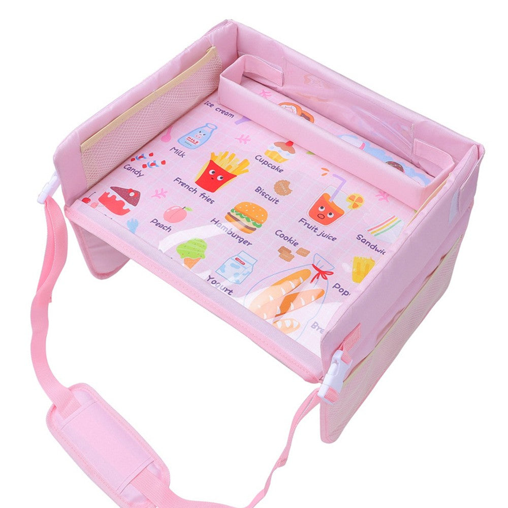 Portable Kids Travel Lap Tray Car Seat Tray Toddler Car Activities Tray Food Style