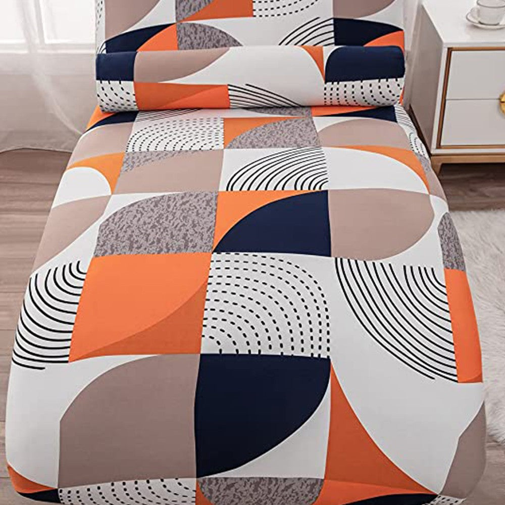 Stretch Printed Armless Chaise Lounge Cover and Pillowcase Set Lounge Chaise Slipcover Style 2