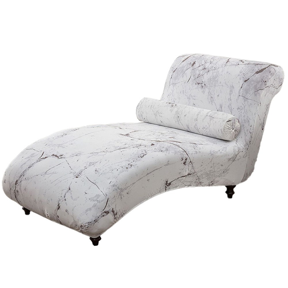 Stretch Printed Armless Chaise Lounge Cover and Pillowcase Set Lounge Chaise Slipcover Style 3
