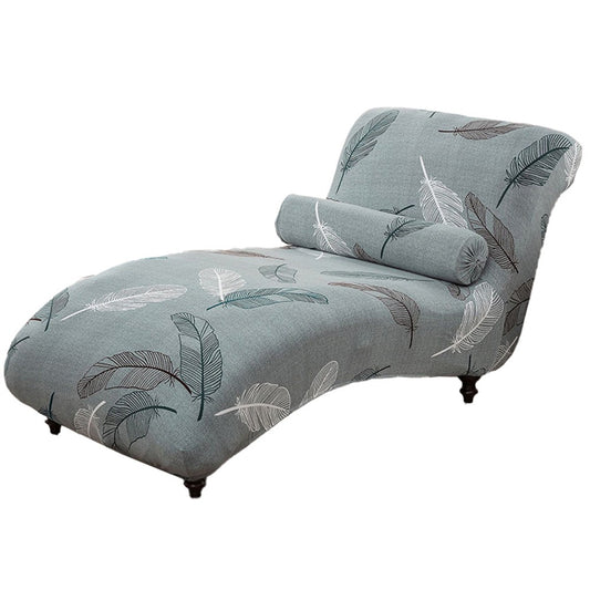 Stretch Printed Armless Chaise Lounge Cover and Pillowcase Set Lounge Chaise Slipcover Style 6