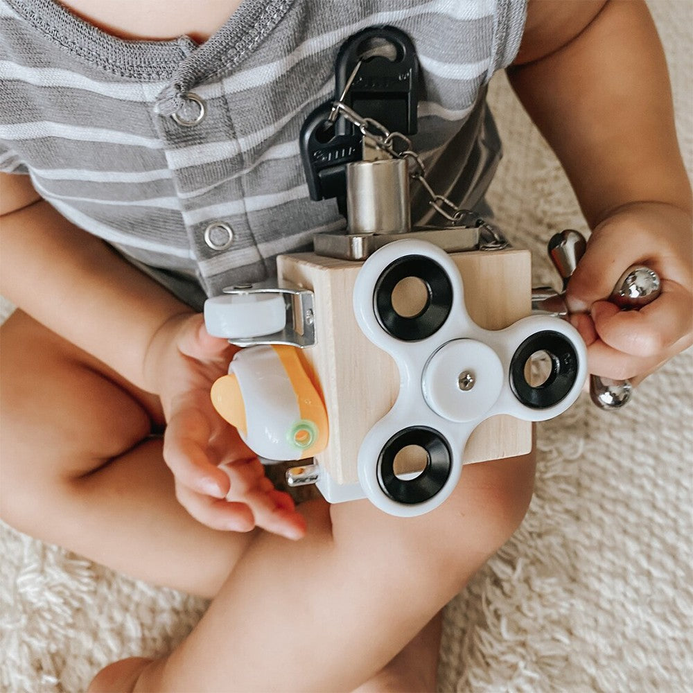 2 X Kids Montessori Wooden Lock Box Busy Cube Toy Toddlers Busy Board Educational Toy