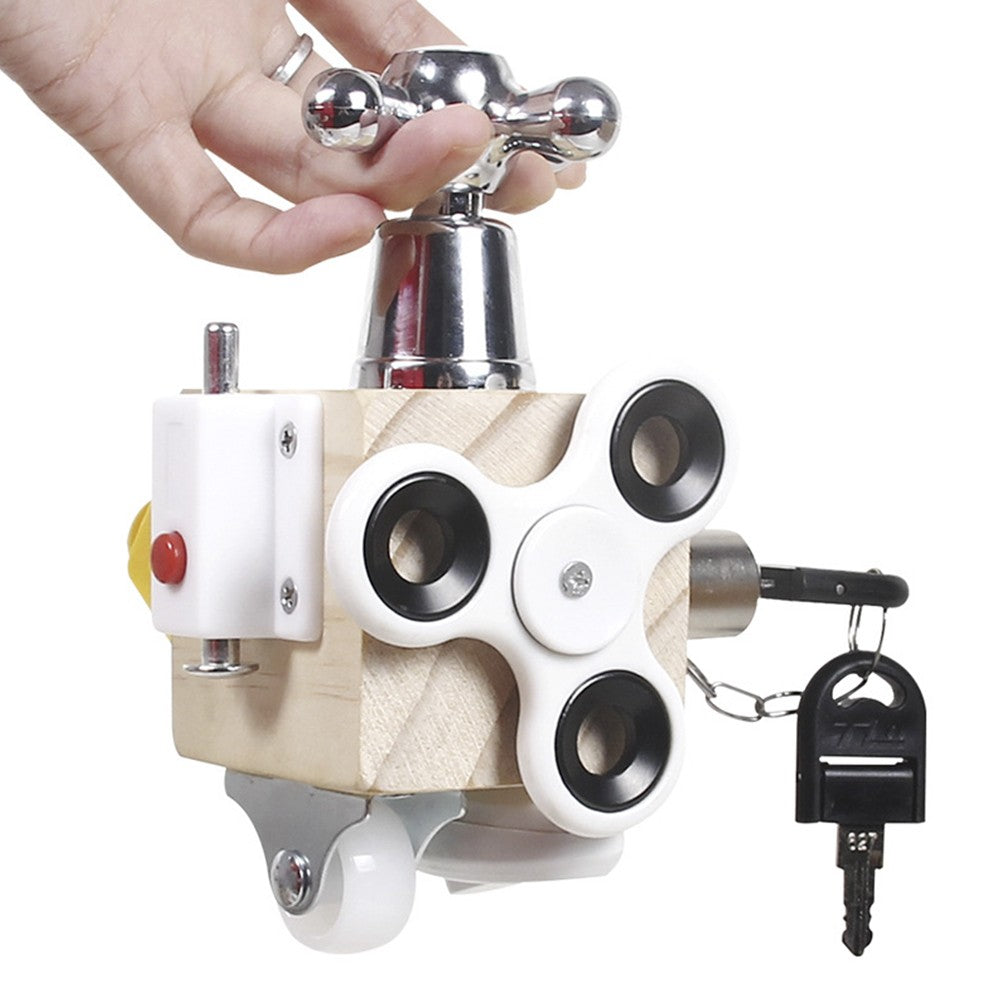 2 X Kids Montessori Wooden Lock Box Busy Cube Toy Toddlers Busy Board Educational Toy