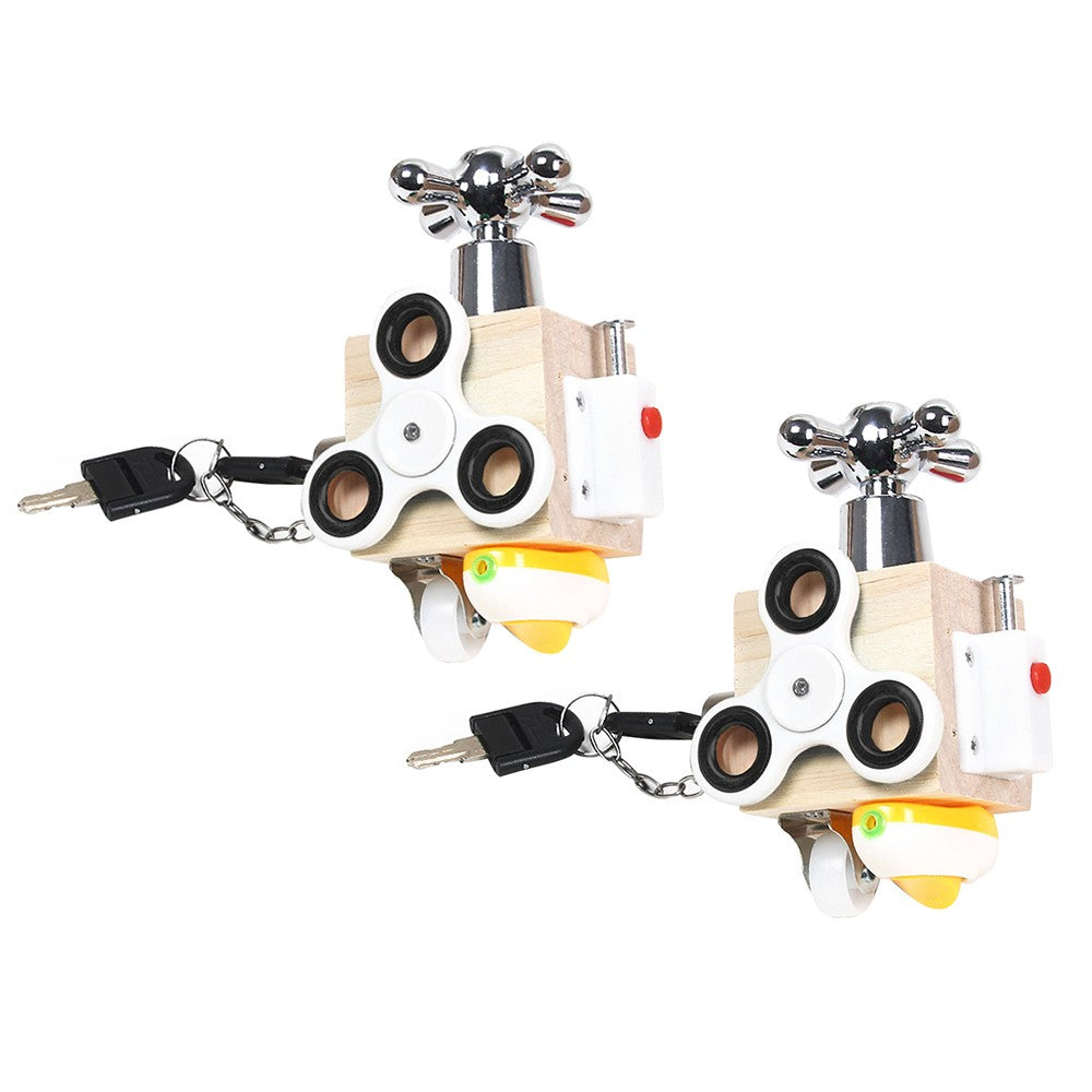 2 X Kids Montessori Wooden Lock Box Busy Cube Toy Toddlers Busy Board Educational Toy