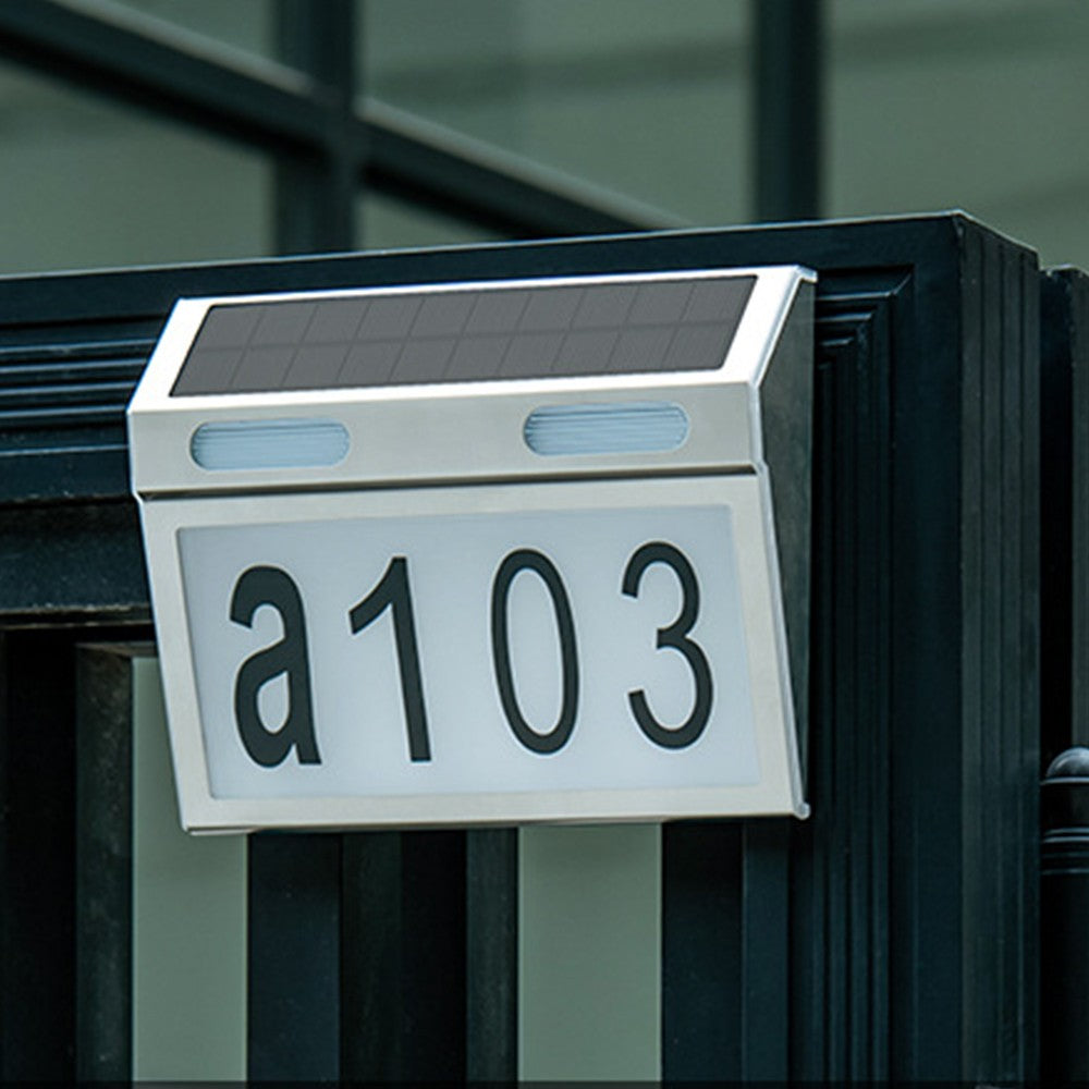 2 X Solar House Number Light Wall Mount Illuminated House Numbers Address Signs Lamp