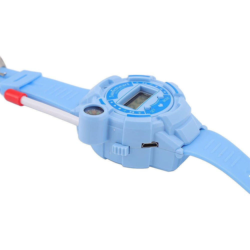 2Pcs Kids Watch Walkie Talkie Rechargeable Remote Wireless Call Intercom Toy with Flashlight Blue