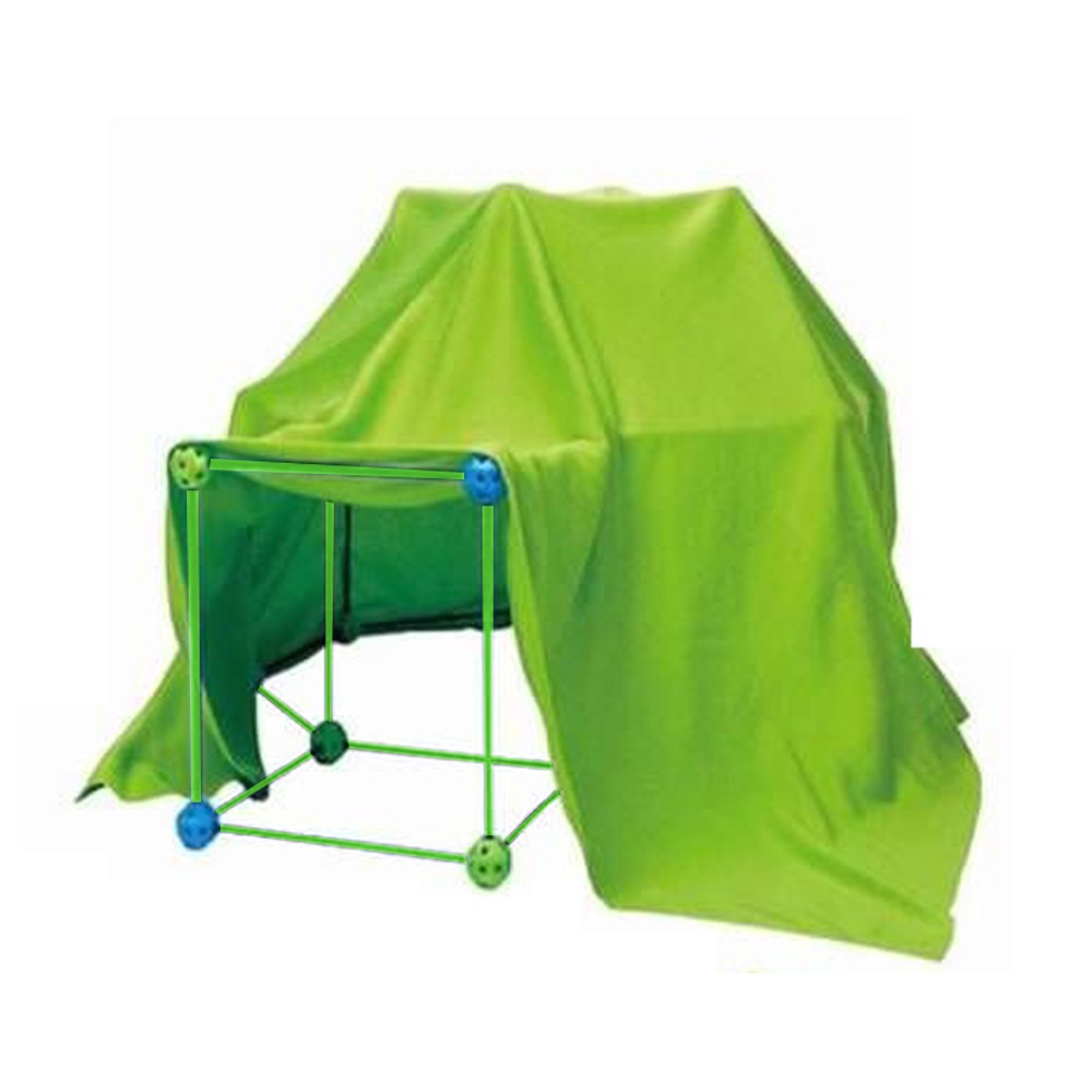 2 X 121Pcs DIY Kids Fort Building Kit Play House Tent Toy Construction Toys