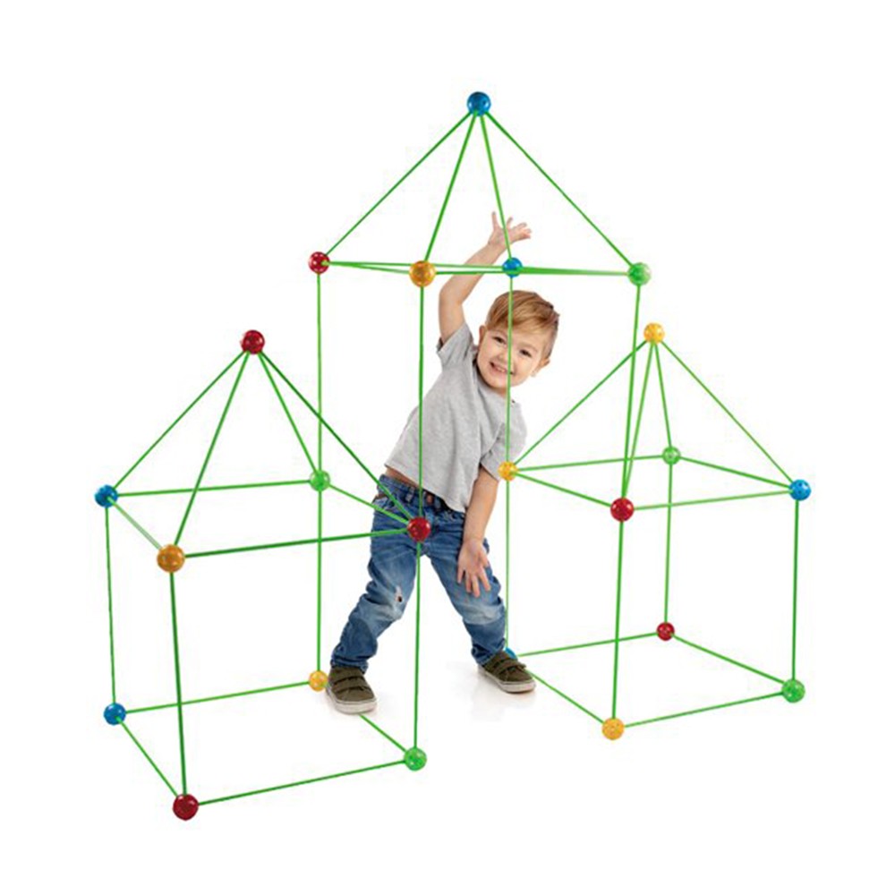 2 X 121Pcs DIY Kids Fort Building Kit Play House Tent Toy Construction Toys