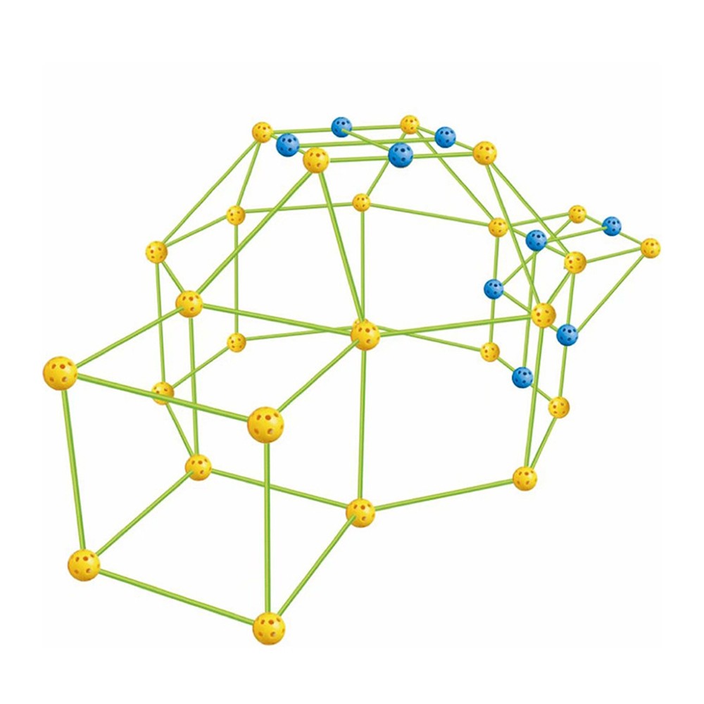 2 X 121Pcs DIY Kids Fort Building Kit Play House Tent Toy Construction Toys