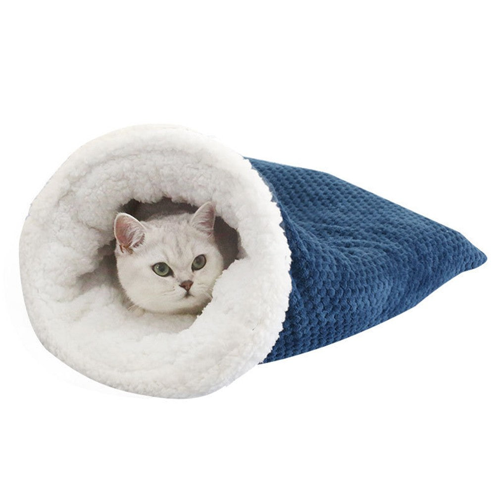 1 X Winter Warm Cat Cave Bed Pet Sleeping Bag Sleep Bed Cat Calming Bed