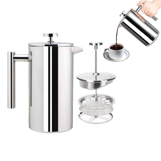 350ml Stainless Steel French Press Coffee Maker Double Wall Insulated Teapot Coffee Press