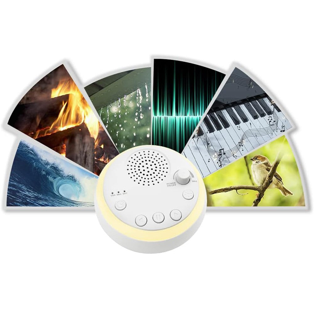 2Pcs White Noise Machine Smart Natural Soothing Sound Machine Sleep Aid with Night Light