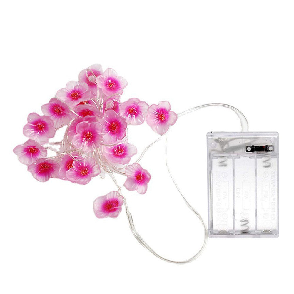 1Pc 30LEDs Cherry Blossom String Lights Battery Operated String Lights Curtain Decorative Fairy Lights Home Decor