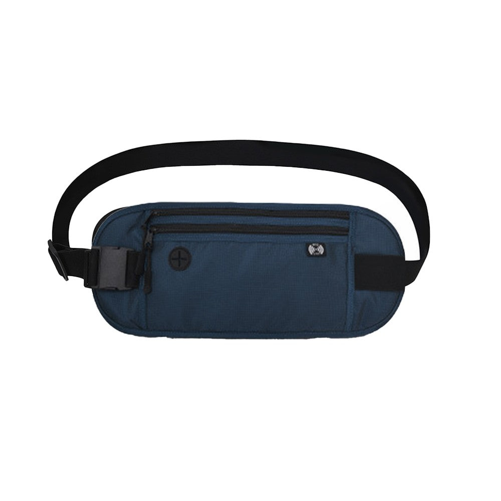 Money Belt Travel Passport Holder RFID Blocking Card Pouch Fanny Pack Waist Pack Dark Blue
