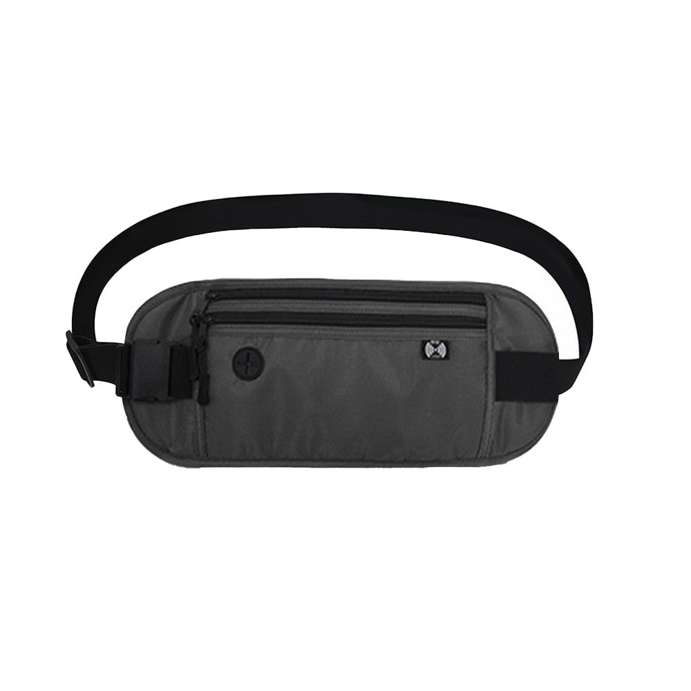 Money Belt Travel Passport Holder RFID Blocking Card Pouch Fanny Pack Waist Pack Dark Grey