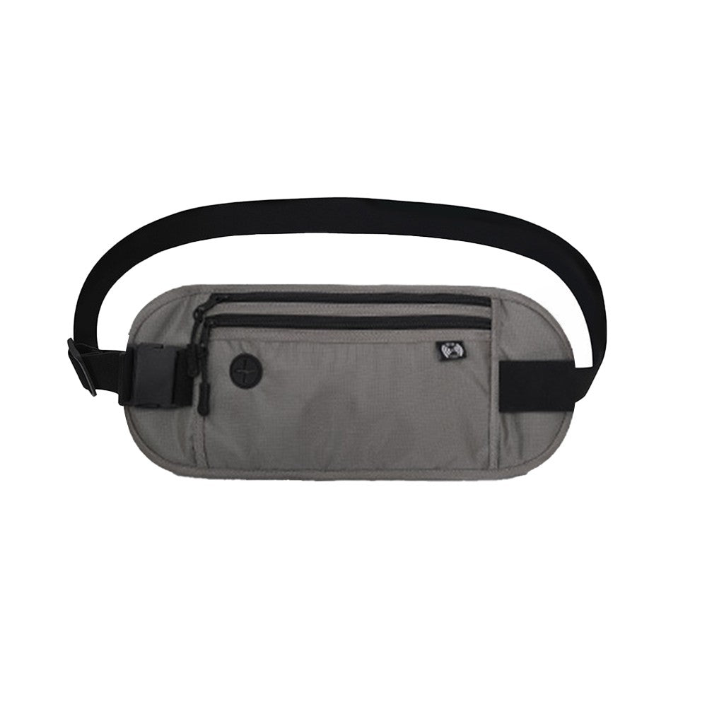 Money Belt Travel Passport Holder RFID Blocking Card Pouch Fanny Pack Waist Pack Light Grey