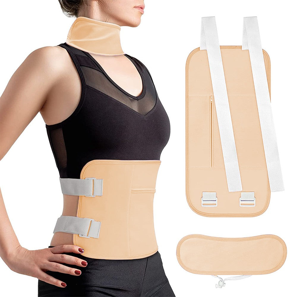 2Pcs Castor Oil Pack Kit for Waist and Neck Reusable Castor Oil Wrap Pack Nude