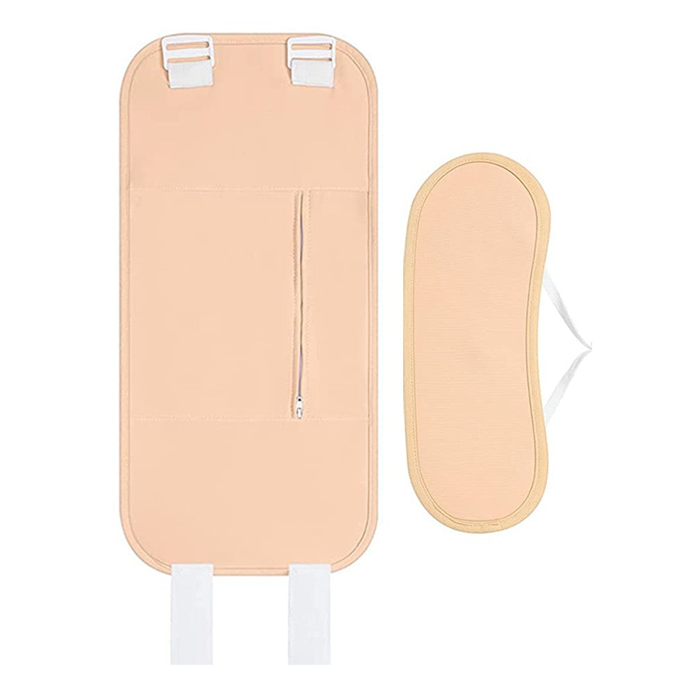 2Pcs Castor Oil Pack Kit for Waist and Neck Reusable Castor Oil Wrap Pack Nude