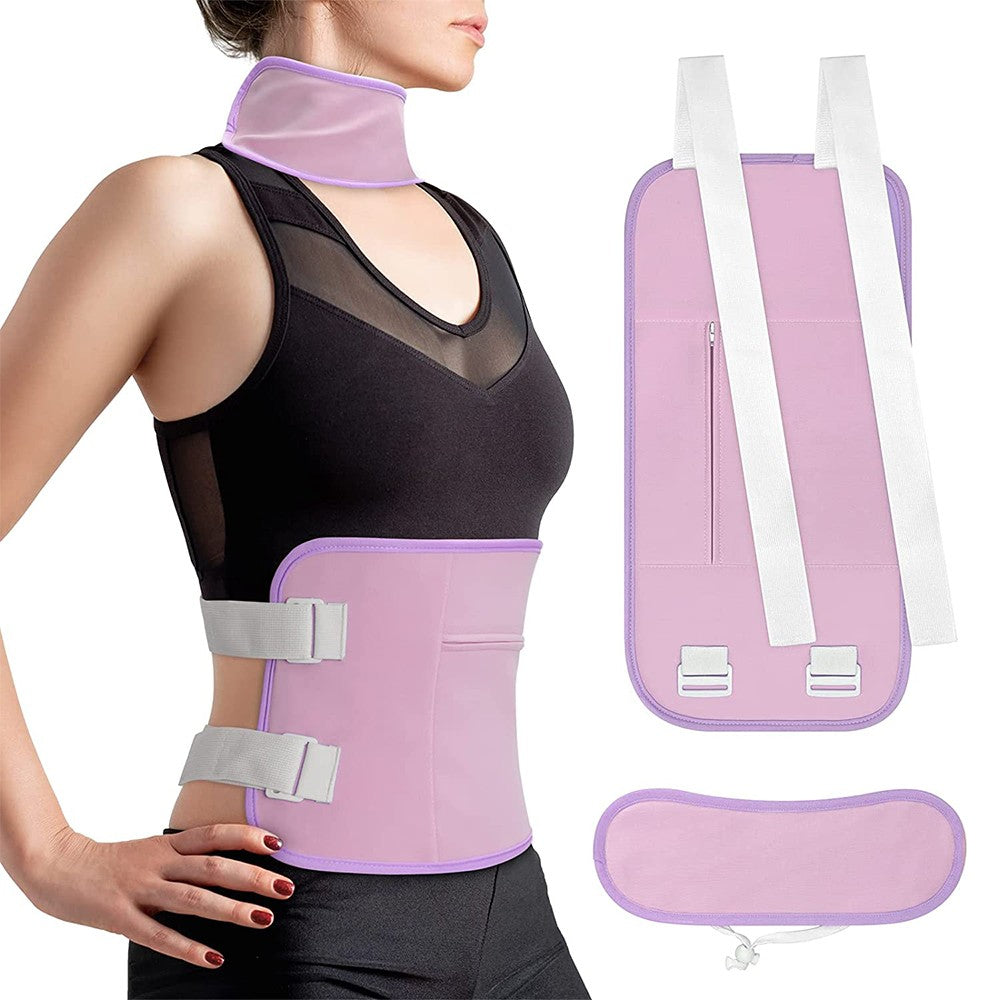 2Pcs Castor Oil Pack Wrap Reusable Castor Oil Compress Wrap Kit for Waist and Neck Purple