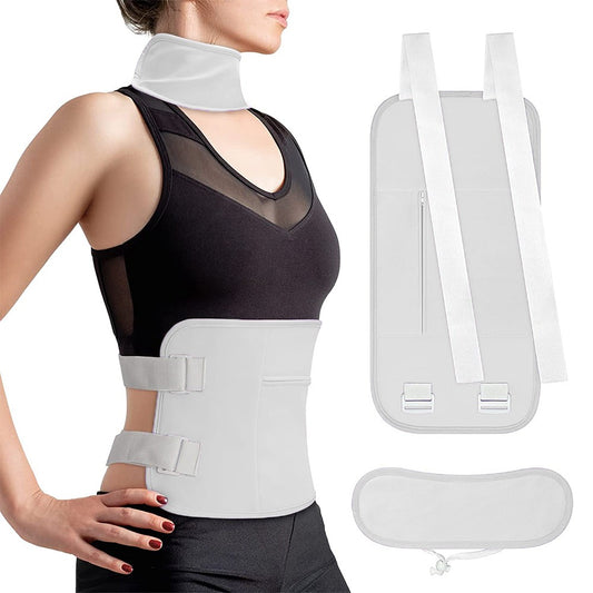 2Pcs Castor Oil Pack Kit for Waist and Neck Reusable Castor Oil Wrap Pack White