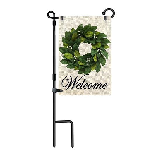 1 X Garden Flag Stand Garden Flag Pole Holder with Flag Stopper and Anti-Wind Clip