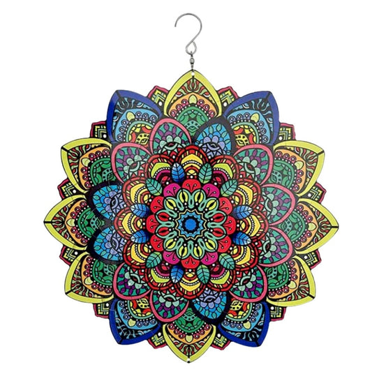 30cm 3D Mandala Wind Spinner Metal Garden Hanging Spinners Suncatcher Home Decor