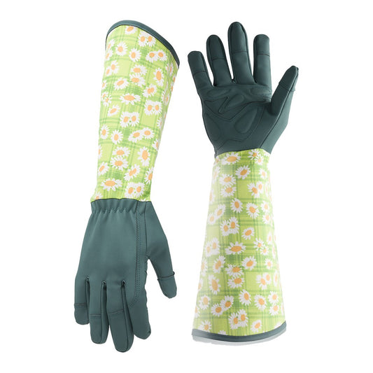 Pair of Gardening Gloves Long Sleeve Thorn-proof Pruning Working Gloves Dark Green