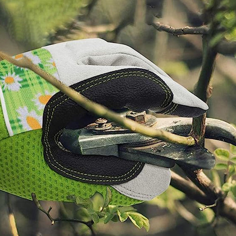 Pair of Gardening Gloves Long Sleeve Thorn-proof Pruning Working Gloves Green