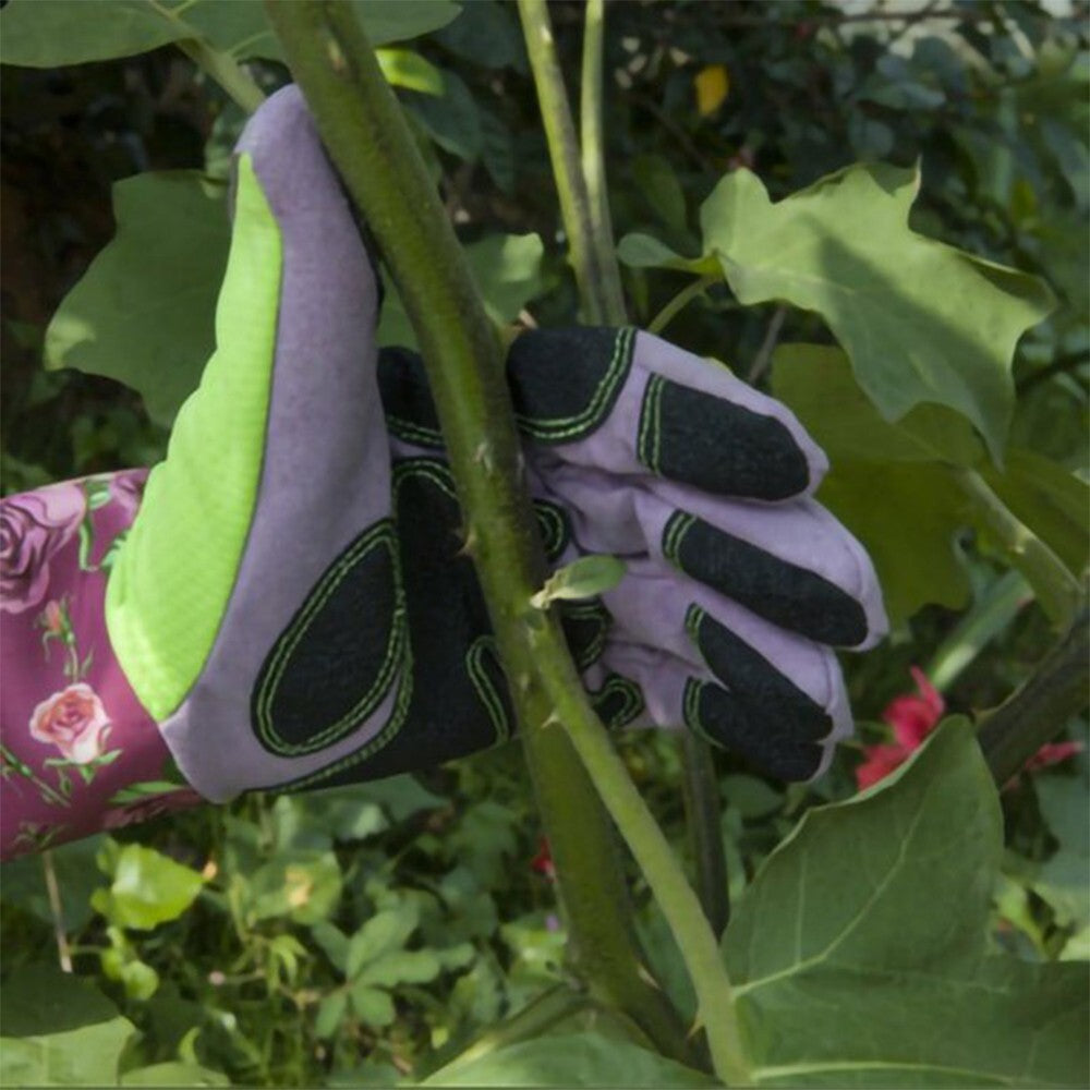 Pair of Gardening Gloves Long Sleeve Thorn-proof Pruning Working Gloves Purple