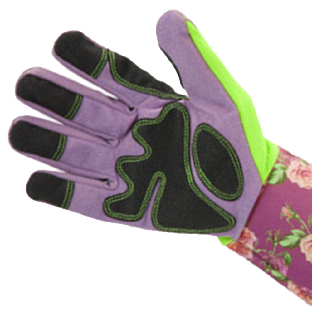 Pair of Gardening Gloves Long Sleeve Thorn-proof Pruning Working Gloves Purple