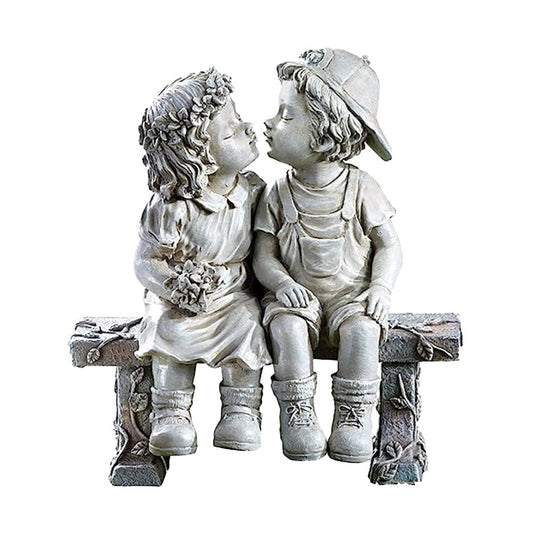 Couple Kissing Statue Garden Statue Yard Sculpture Outdoor Ornament Style 3