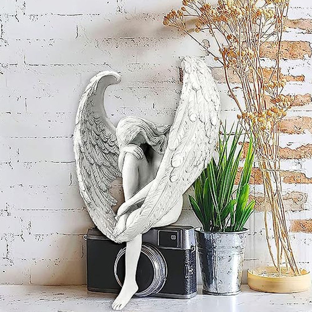 Resin Redemption Angel Statue Tabletop Fairy Figurine Decoration Garden Patio Lawn Ornament