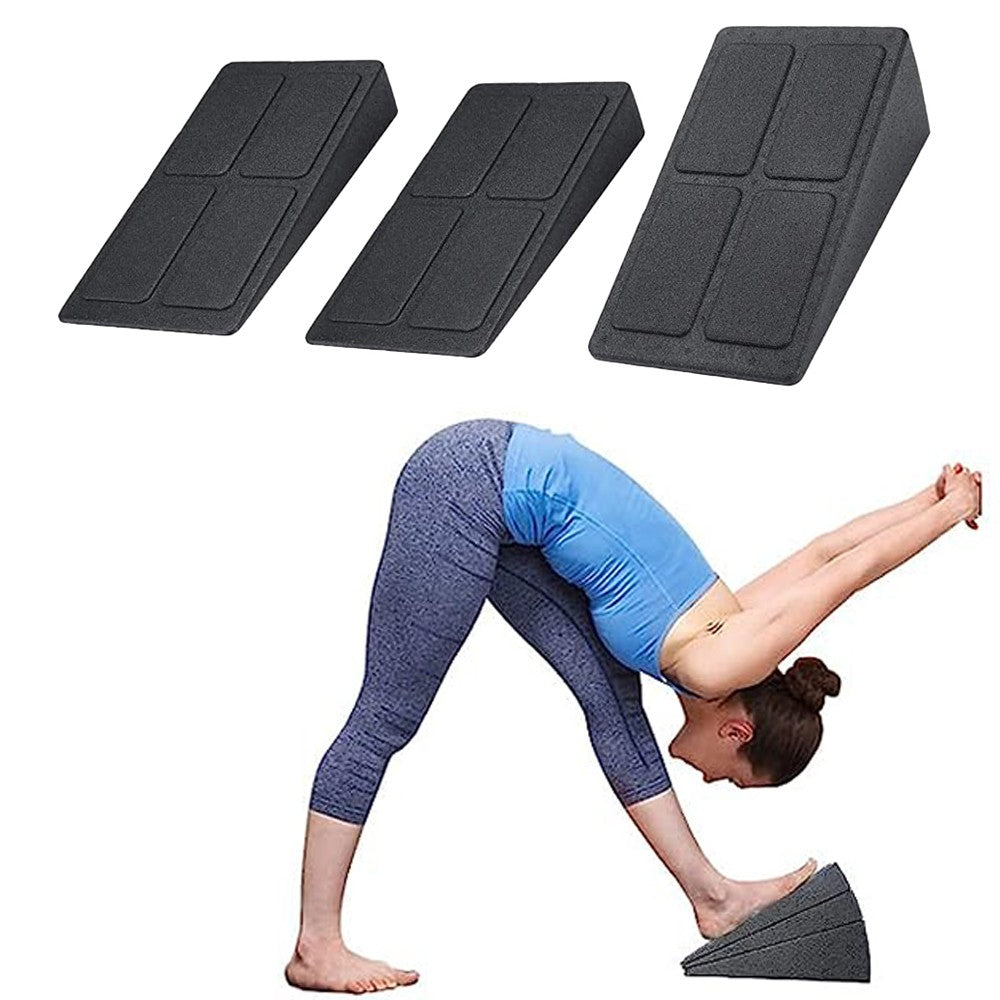Set of 3Pcs Wedge Slant Board for Calf Stretch Squat Wedge Block Yoga Fitness Supply