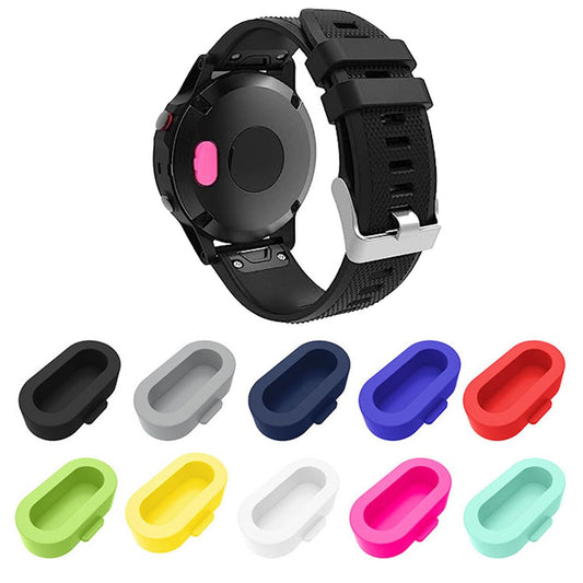 10Pcs for Garmin Smartwatch Charging Port Protector Silicone Dust Plug Dustproof Cap Multicolor