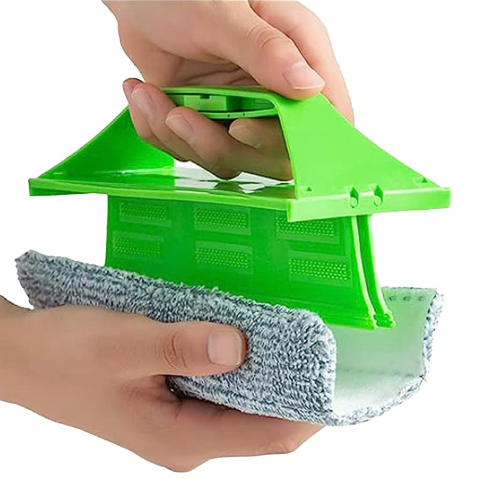 2Pcs Window Groove Cleaning Brush Handheld Door Window Track Cleaner Green