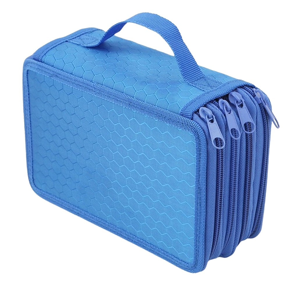72 Slots Pencil Bags Oxford Cloth Paintbrush Bag Portable Pencil Organizer Blue