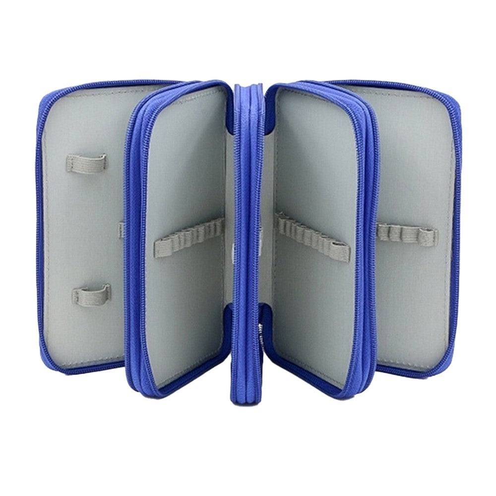 72 Slots Pencil Bags Oxford Cloth Paintbrush Bag Portable Pencil Organizer Blue