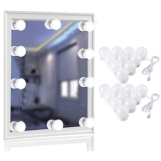 2Pcs 10-Bulb Hollywood Style Vanity Mirror Lights Makeup Table Lamp Dressing Room Mirror Lights