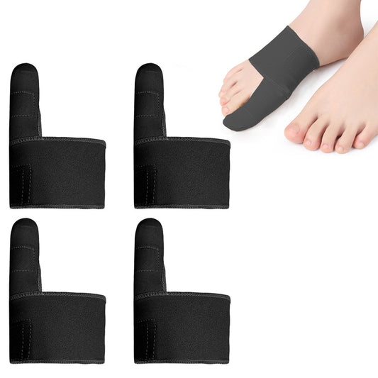2 Pairs of Unisex Bunion Corrector Toe Straightening Separators for Hallux Valgus Black