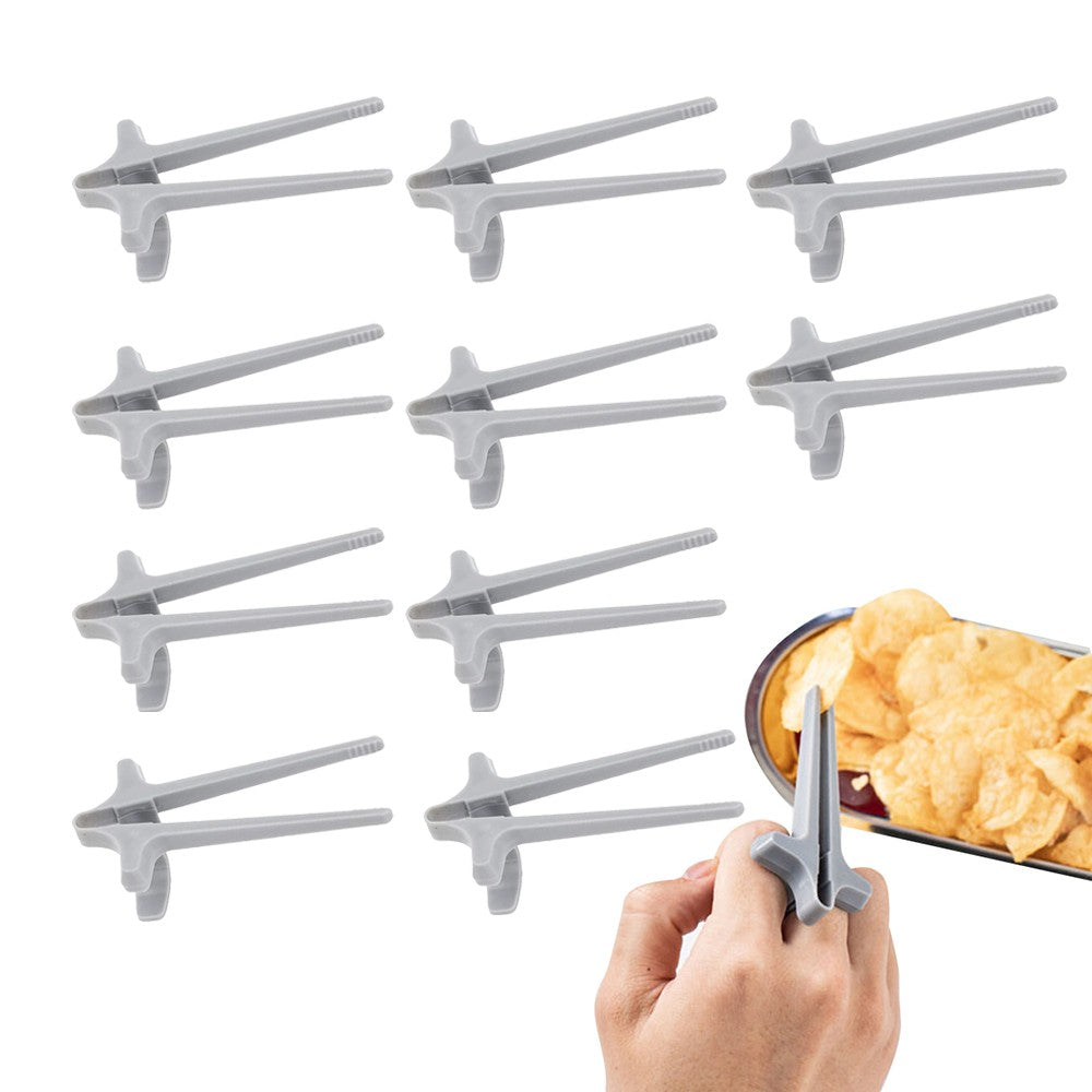 10Pcs Finger Chopsticks Snack Clips Snack Chopsticks for Gamers Light Grey