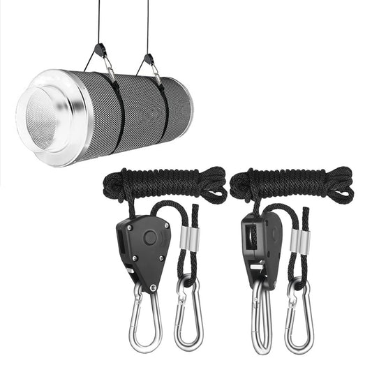 2Pcs Adjustable Heavy Duty Rope Ratchet Grow Light Rope Hanger Hydroponics Plant Hanger